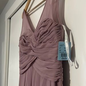 David’s Bridal Long Illusion Tank Quartz Bridesmaid Dress, never worn